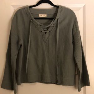 Long sleeve tie up top